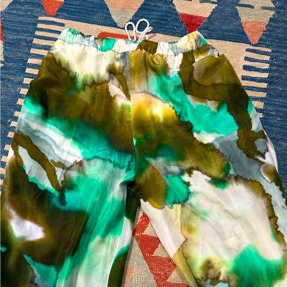 ANTHROPOLOGIE ~TryB Arbor Silk Open Sided Pants - beach cover up culottes - Picture 6 of 8